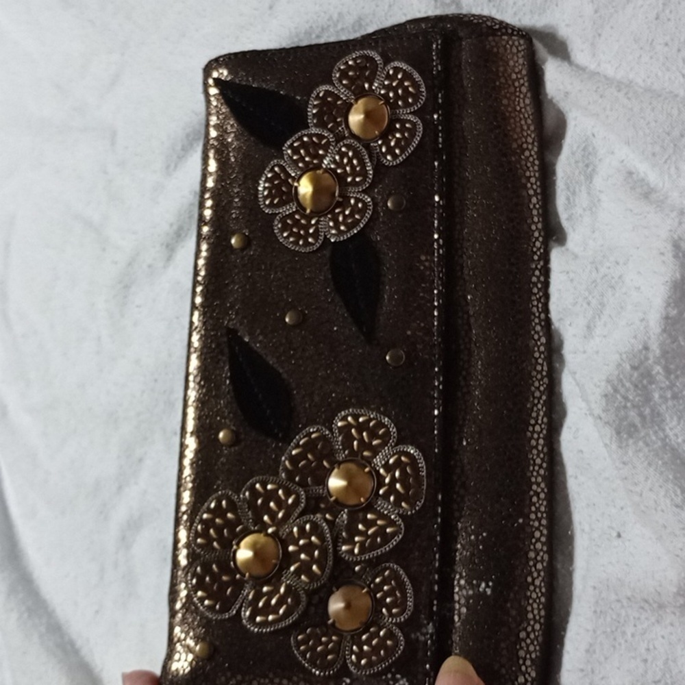 Vintage handtooled clutch women's bag
